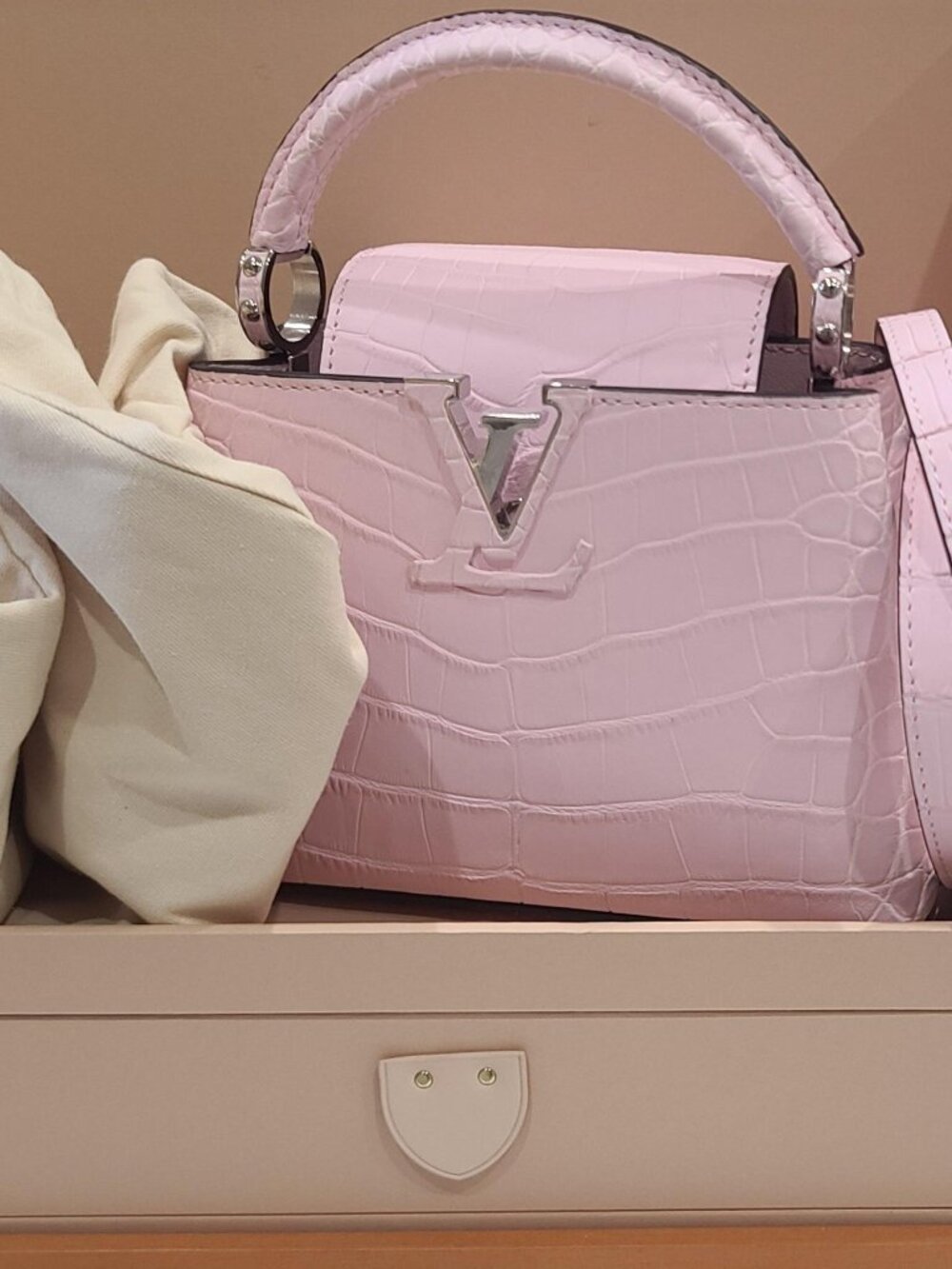 Louis Vuitton Baby Pink Crocodile Capucines Mini Bag Limited Edition with tags